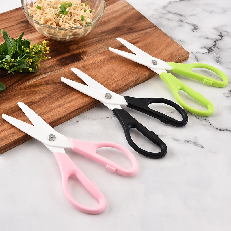 Baby Food Scissors - 8インチジルコニアセラミックシャープブレードはさみPPハンドル、ポータブル子供用補助食品はさみ、キッチンハンドツール