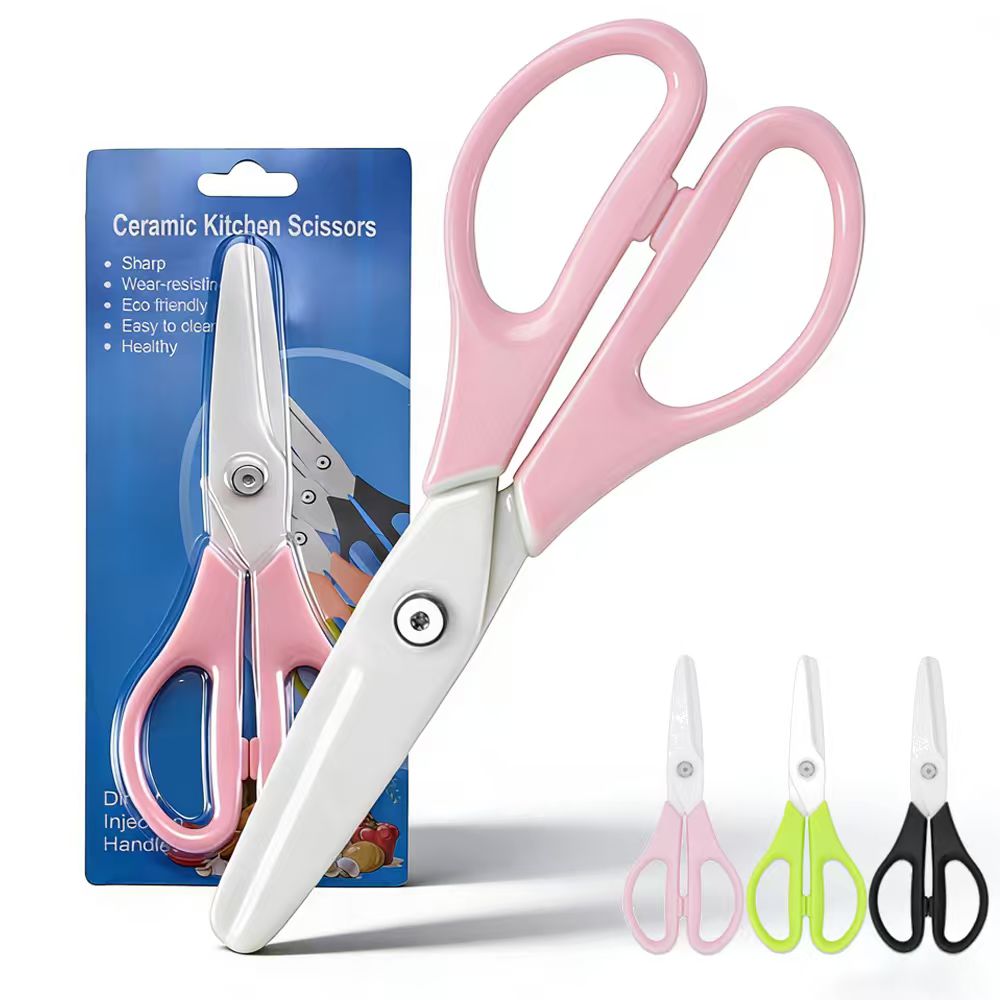 Baby Food Scissors - Dobeli 8 インチジルコニアセラミックス鋭い刃ポータブル赤ちゃんハンドツール PP ハンドル子供の補完食品はさみキッチン