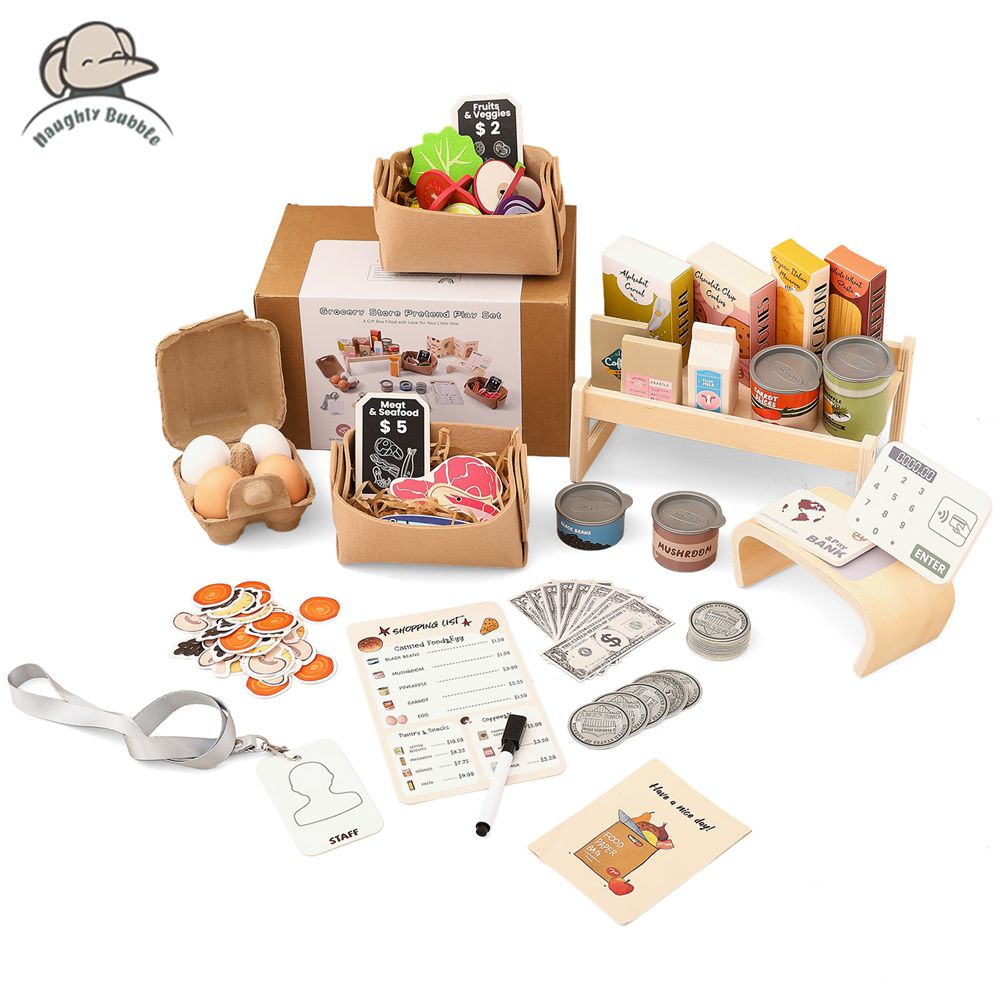 Baby Food Vegetables - 赤ちゃん向け知育玩具プレイハウス、ショッピングおもちゃ子供向けインタラクティブシミュレーションスーパーマーケットゲームキッズ木製野菜食品おもちゃ