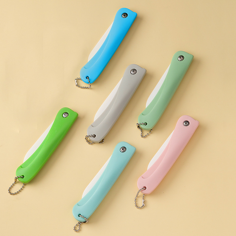 Baby Food Scissors - セラミックナイフキッチン小型切削工具ポータブルチェーン折りたたみナイフ多機能ポータブル家庭用セラミックフルーツナイフ