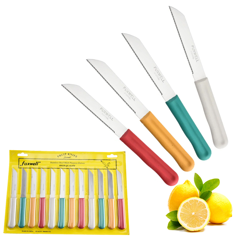 Baby Food Scissors - 古典的な12ピースステーキナイフ、ストレートの鋸歯状刃を持つキッチンフルーツナイフは、パン切りナイフとしても果物を皮むくのに適しています。