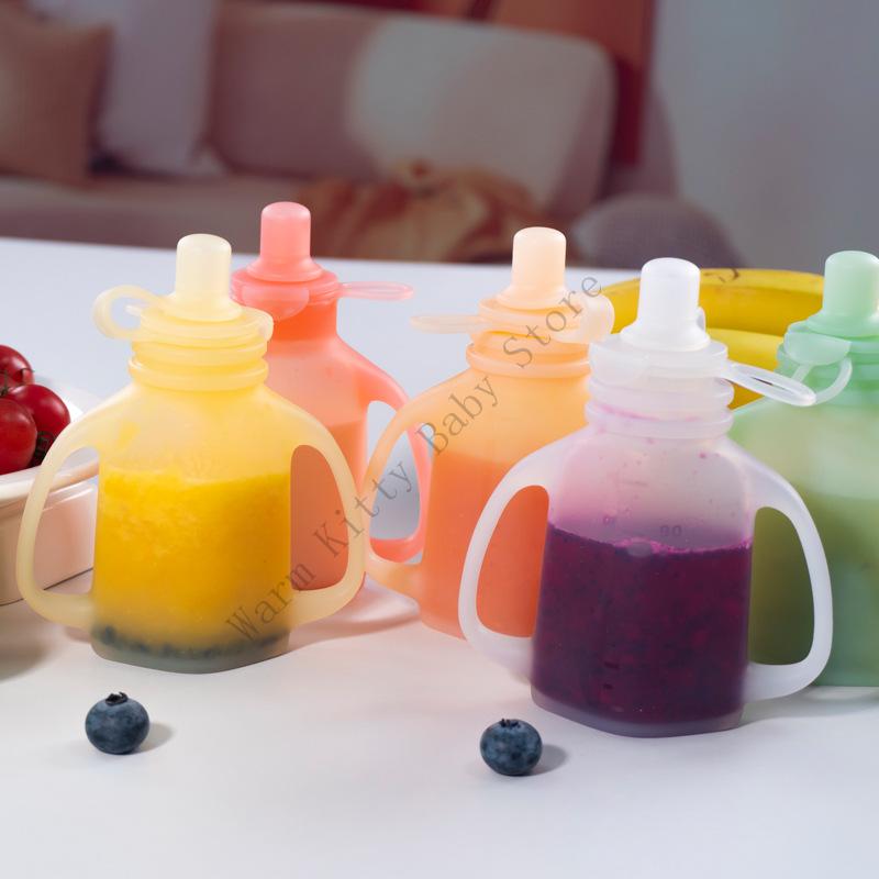 Baby Food Vegetables - XXFE 110 ミリリットルベビーフードコンテナケース大容量シリコーン食品ピューレ保存袋再利用可能なポーチ両親旅行用