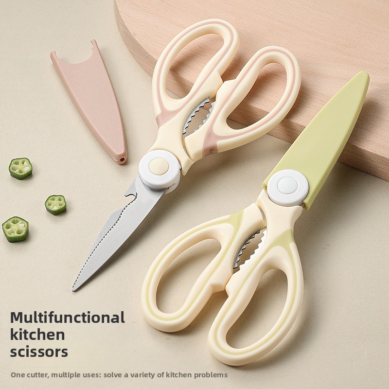 Baby Food Scissors - 多目的ステンレス製キッチンシザー、鋭利な鶏肉用ハサミ、頑丈な骨切りカッター、魚肉食品調理用キッチンツール