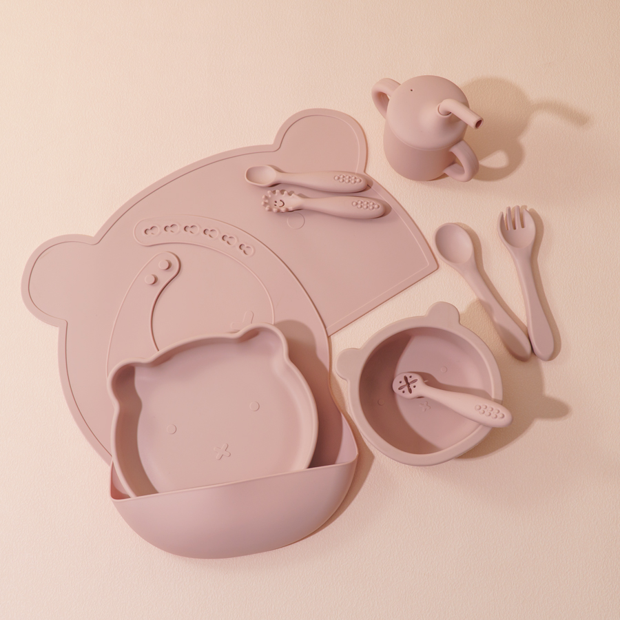 調節可能なシリコンベビー給餌セット,よだれかけ,漫画のクマ, - Baby Food Jars With Lids のレビューと価格