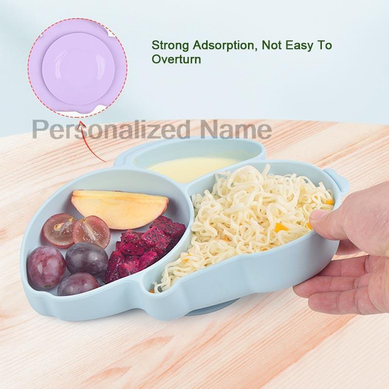 新生児用シリコンウサギ型プレート,名前が無料でパーソナライズ - Baby Food Menu のレビューと価格