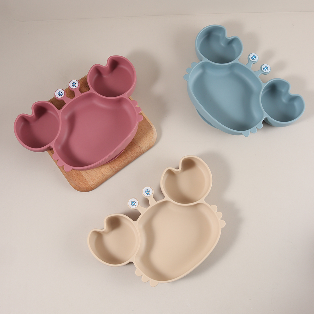 かわいいカニ型シリコンベビー食器 強力吸盤付き - BPAフ - Baby Food Menu のレビューと価格