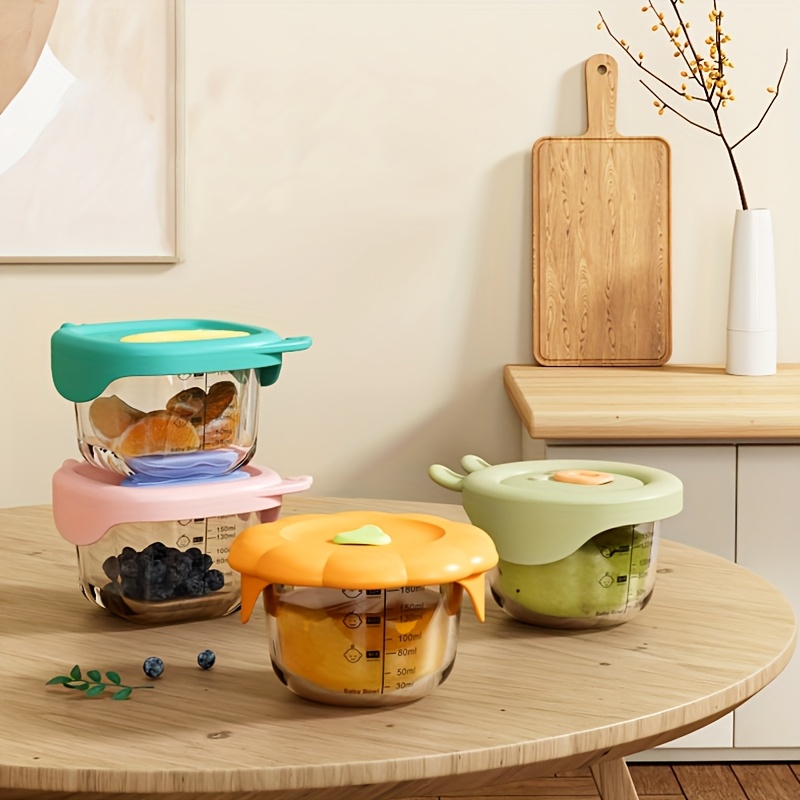 120/180ml ガラス製ベビーフード容器 目盛り付き シ - Baby Food Jars With Lids のレビューと価格
