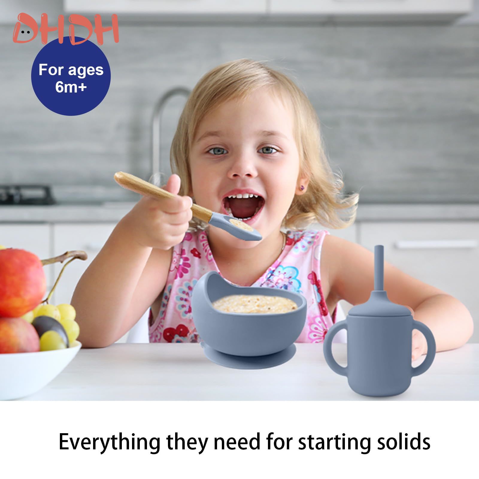 シリコン製ベビー食器セット、ベビーフードディッシュ、フォーク - Baby Food Menu のレビューと価格